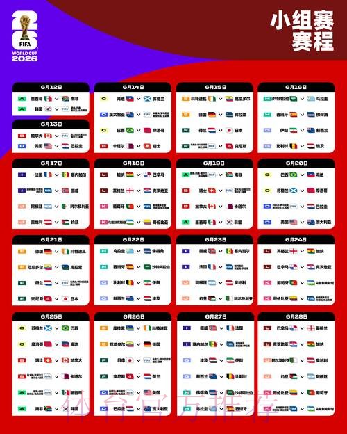 2026世界杯小组赛赛程在哪里看 2026世界杯小组赛赛程在哪里看